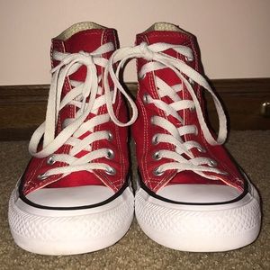 Red high top Converse